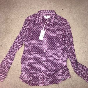 Vineyard vines NWT pink blue anchor button up sz 8